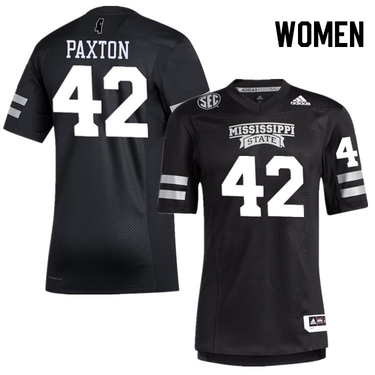 Women #42 Samuel Paxton Mississippi State Bulldogs College Football Jerseys Stitched-Black